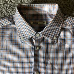 Maurizio  Baldassari Shirt Mens 2XL Gingham Sport‎ Made In Italy Office Casual